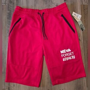Southpole L Red Sweat Shorts Zipper Front Pockets
